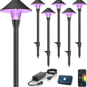 Modern Outdoor Light Fixtures 12V 6W Mushroom Design for Paths 6packs