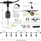 Outdoor String Patio Lights 105ft dimension