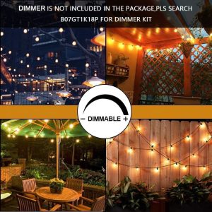Outdoor String Patio Lights 150ft dimmable