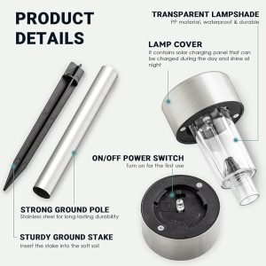 Stainless Steel 12 Pack Waterproof LED Solar Garden Outdoor Light Fixtures – Details Stainless Steel 12 Pack Waterproof LED Solar Garden Outdoor Light Fixtures - Details